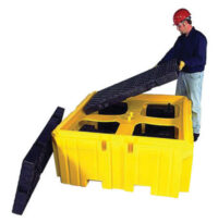 UltraTech 62" X 62" X 28" Ultra-IBC Spill Pallet Plusﾮ Yellow Polyethylene Economy Portable Spill Pallet With 360 Gallon Spill Capacity Without Drain