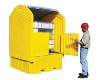 UltraTech 64 1/2" X 62" X 96" Ultra-IBC Hard Topﾮ Yellow Polyethylene Spill Pallet With 360 Gallon Spill Capacity Without Drain
