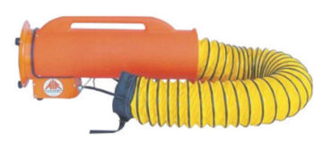 Air Systems International Saddle Ventﾮ 870 cfm 1/3 hp 115 VAC 60 Hz Steel Axial Canister Fan With 8" X 15' Duct Installed
