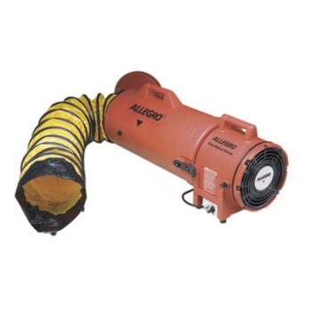Allegroﾮ 34 1/2" X 13 1/2" X 14 3/4" 816 cfm 1/4 hp 12 VDC 22 A Motor Polyethylene Com-Pax-Ial Blower With Canister And 8" X 15' Flexible Duct