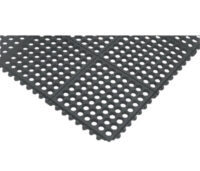 Superior Manufacturing Notraxﾮ 3' X 3' Black 3/4" Thick Nitrile Rubber Cushion-Easeﾮ Wet/Dry Area Safety/Anti-Fatigue Floor Mat With Interlocking Edges