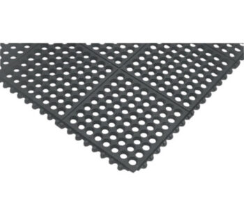 Superior Manufacturing Notraxﾮ 3' X 3' Black 3/4" Thick Nitrile Rubber Cushion-Easeﾮ Wet/Dry Area Safety/Anti-Fatigue Floor Mat With Interlocking Edges