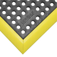 Superior Manufacturing Notraxﾮ 3' X 3' Black 3/4" Thick Nitrile Rubber Niruﾮ Cushion-Easeﾮ Wet/Dry Area Safety/Anti-Fatigue Floor Mat With Straight Edges And Holes Without Grit