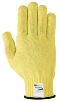 Ansell Size 9 Yellow Vantage® Heavy Weight Cut Resistant Gloves With Knit Wrist, Kevlar® Lined, Reinforced DuPont® Textured Yarn