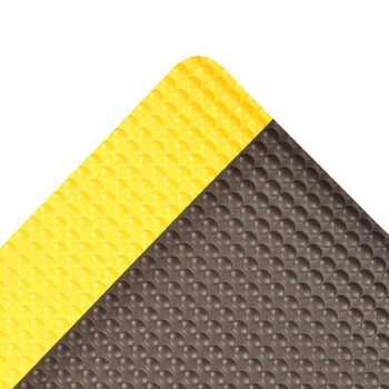 Superior Manufacturing 3" X 5" Yellow And Black 1" Thick Vinyl 982 Bubble Trax Grandeﾙ Non-Slip  Anti-Fatigue Floor Mat