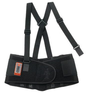 Ergodyne Medium Black ProFlexﾮ 2000SF 840D Spandexﾮ High Performance V-Shaped Design Back Support With Two-Stage Closure, Sticky Fingersﾮ Stays And Detachable Suspenders