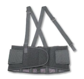 Ergodyne Medium Black ProFlexﾮ 100 280D Spandexﾮ Economy Standard Back Support With Two-Stage Closure, Rubber Track, Polypropylene Stays And Detachable Suspenders