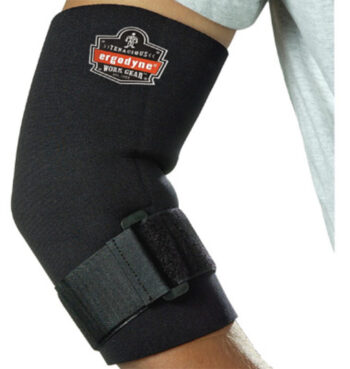 Ergodyne Large Black ProFlexﾮ 655 Neoprene Ambidextrous Elbow Sleeve With Hook And Loop Closure And Adjustable Cinch Strap