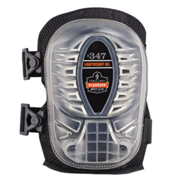 Ergodyne Black ProFlexﾮ 347 Gel EVA Foam Lightweight Knee Pad With Velcro Closure, Long Cap And Elastic Straps