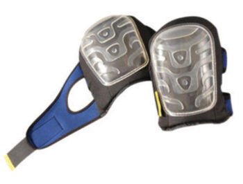 OccuNomix Silver Premium EVA Foam Knee Pad With Hook And Loop Neoprene Split Strap Closure And Black Gel Hard PE Flat Cap