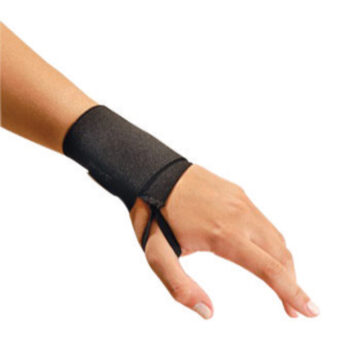 OccuNomix 3" Black Wrist Assistﾙ Woven Elastic Ambidextrous Wrist Support With Hook And Loop Closure And Thumb Loop