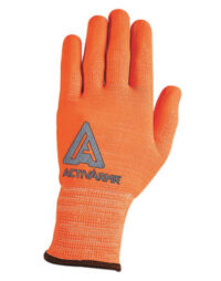 Ansell Size 9 Hi-Viz Orange ActivArmr® Seamless Knit 13 gauge Medium Duty Cut Resistant Gloves With Knit Wrist, Techcor® Polyester Spandex Lining And Straight Thumb