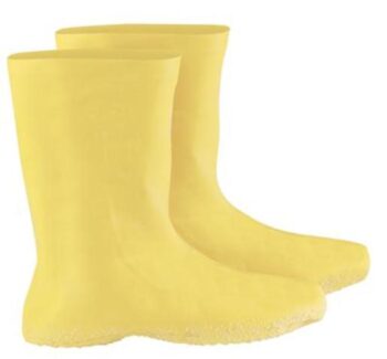 Radnorﾮ 3X Yellow 12" Latex Hazmat Overboots With Ribbed And Textured Outsole