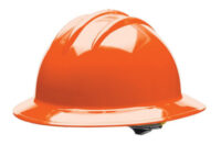 Bullardﾮ Orange HDPE Full Brim Hard Hat With 6 Point Rachet Suspension
