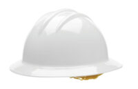Bullardﾮ White HDPE Full Brim Hard Hat With 6 Point Pinlock Suspension
