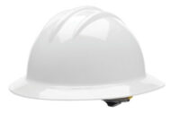 Bullardﾮ White HDPE Full Brim Hard Hat With 6 Point Rachet Suspension