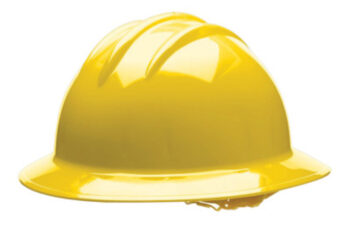 Bullardﾮ Yellow HDPE Full Brim Hard Hat With 6 Point Pinlock Suspension