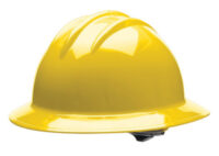 Bullardﾮ Yellow HDPE Full Brim Hard Hat With 6 Point Rachet Suspension