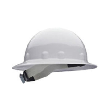 Fibre-Metalﾮ by Honeywell White E1 Thermoplastic Full Brim Hard Hat With 8 Point Ratchet Suspension
