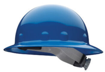 Fibre-Metalﾮ by Honeywell Blue E1 Thermoplastic Full Brim Hard Hat With 3R 8 Point Ratchet Suspension