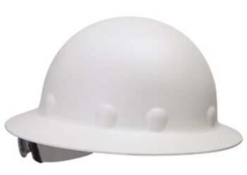 Fibre-Metalﾮ by Honeywell White Roughneckﾮ P1 Fiberglass High Heat Full Brim Hard Hat With SuperEightﾮ Ratchet Suspension