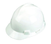 MSA White V-Gardﾮ Polyethylene Slotted Cap Style Hard Hat With 1 Touchﾮ Suspension