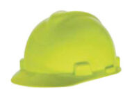 MSA Hi-Viz Yellow V-Gardﾮ Polyethylene Slotted Cap Style Hard Hat With 1 Touchﾮ Suspension