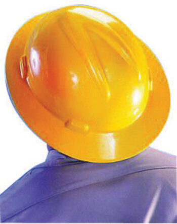MSA Yellow V-Gardﾮ Polyethylene Slotted Full Brim Hard Hat With Staz Onﾮ 4 Point Pinlock Suspension