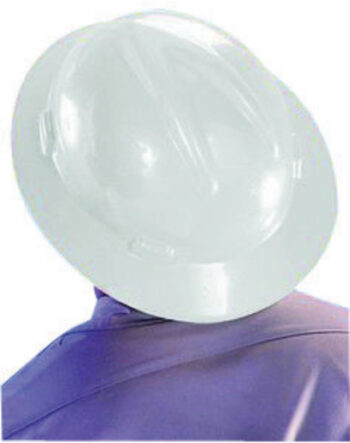 MSA White V-Gardﾮ Polyethylene Slotted Full Brim Hard Hat With Staz Onﾮ 4 Point Pinlock Suspension
