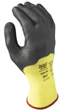 SHOWA™ Size 9 Zorb-IT® Ultra Cut Resistant Gray Nitrile Dipped Palm Coated Work Gloves With Yellow Seamless Aramid Knit Liner And Extended Cuff