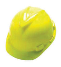 MSA Yellow V-Gardﾮ Polyethylene Standard Slotted Cap Style Hard Hat With Staz Onﾮ 4 Point Pinlock Suspension