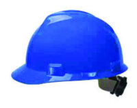 MSA Blue V-Gardﾮ Polyethylene Standard Slotted Cap Style Hard Hat With Fas Tracﾮ 4 Point Ratchet Suspension