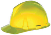 MSA Yellow TopGardﾮ Polycarbonate Cap Style Hard Hat With Fas Tracﾮ Ratchet Suspension