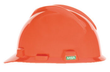MSA Hi-Viz Orange V-Gardﾮ Polyethylene Slotted Cap Style Bump Cap With Fas Tracﾮ 4 Point Ratchet Suspension