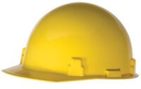 Radnorﾮ Yellow SmoothDomeﾮ Polyethylene Cap Style Hard Hat With Ratchet Suspension