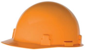 Radnorﾮ Hi-Viz Orange SmoothDomeﾮ Polyethylene Cap Style Hard Hat With Ratchet Suspension