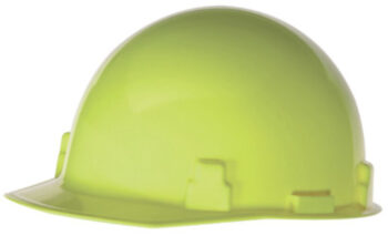 Radnorﾮ Hi-Viz Yellow SmoothDomeﾮ Polyethylene Cap Style Hard Hat With Ratchet Suspension