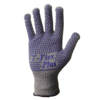 SHOWA™ Size 7 Light Gray T-FLEX® Dotted Style 13 gauge Light Weight Dyneema® Ambidextrous Cut Resistant Gloves With Knit Wrist Lycra® Spandex® Thermax® Lined PVC Dots Coating And AlphaSan® Antimicrobial Treatment
