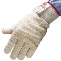 SHOWA™ Size 8 White D-FLEX® Dotted Style 10 gauge Light Weight Dyneema® And Stainless Steel Ambidextrous Cut Resistant Gloves With Seamless Knit Wrist And PVC Dots Coating
