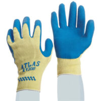 SHOWA™ Size 9 Atlas® Grip Cut Resistant Blue Natural Rubber Palm Coated Work Gloves With Yellow Seamless Kevlar® Knit Liner And Knit Wrist