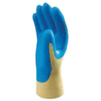 SHOWA™ Size 7 Atlas® Grip Cut Resistant Blue Natural Rubber Palm Coated Work Gloves With Yellow Seamless Kevlar® Knit Liner And Knit Wrist
