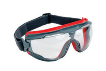 3Mﾙ Solusﾙ 500 Series Indirect Vent Goggles With Gray And Red Frame, Clear Scotchgardﾙ Anti-Fog Lens And Adjustable Elastic Strap