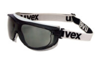 Uvexﾮ by Honeywell Carbonvisionﾙ Impact Goggles With Black And Gray Frame, Gray Dura-Stremeﾮ Anti-Fog Anti-Scratch Hard Coat Lens And Fabric Headband