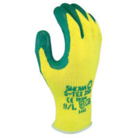 SHOWA™ Size 10 S-TEX® 350 10 Gauge Cut Resistant Green Nitrile Palm Coated Work Gloves With Hi-Viz Yellow Seamless Hagane Coil® Liner And Knit Wrist