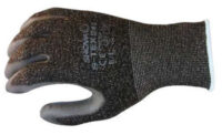 SHOWA™ Size 6 S-TEX® Light Weight Cut Resistant Black Polyurethane Palm And Fingertip Coated Work Gloves With Gray Hagane Coil® Liner And Knit Cuff