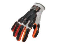 Ergodyne Large Gray PROFLEX® 922CR 13 Gauge Polyethylene, Nitrile And TPR Nitrile-Dipped DIR Cut Resistant Gloves With HI-Vis Orange Foam Nitrile And Black Molded TPR Armor Coating