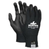 Memphis Large 13 Gauge Cut Resistant Black Foam Nitrile Palm And Fingertip Coated Work Gloves With Kevlar® Liner And Knit Wrist