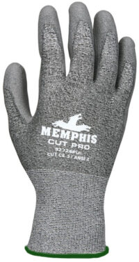 Memphis Glove X-Large Gray Memphis Cut Pro™ 18 Gauge HPPE Cut Resistant Gloves With Knit Wrist And Polyurethane Coating