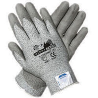 Memphis Small UltraTech® 13 Gauge Cut Resistant Gray Dyneema® Polyurethane Dipped Palm And Finger Coated Work Gloves With Knit Wrist