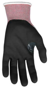 Memphis Glove X-Large Gray, Red And Black Ninja™ 15 Guage DSM Dyneema Diamond Tech®, Nylon And Fiberglass Cut Resistant Gloves With Knit Wrist And Black Nitrile Foam Coating On Palm And Fingers